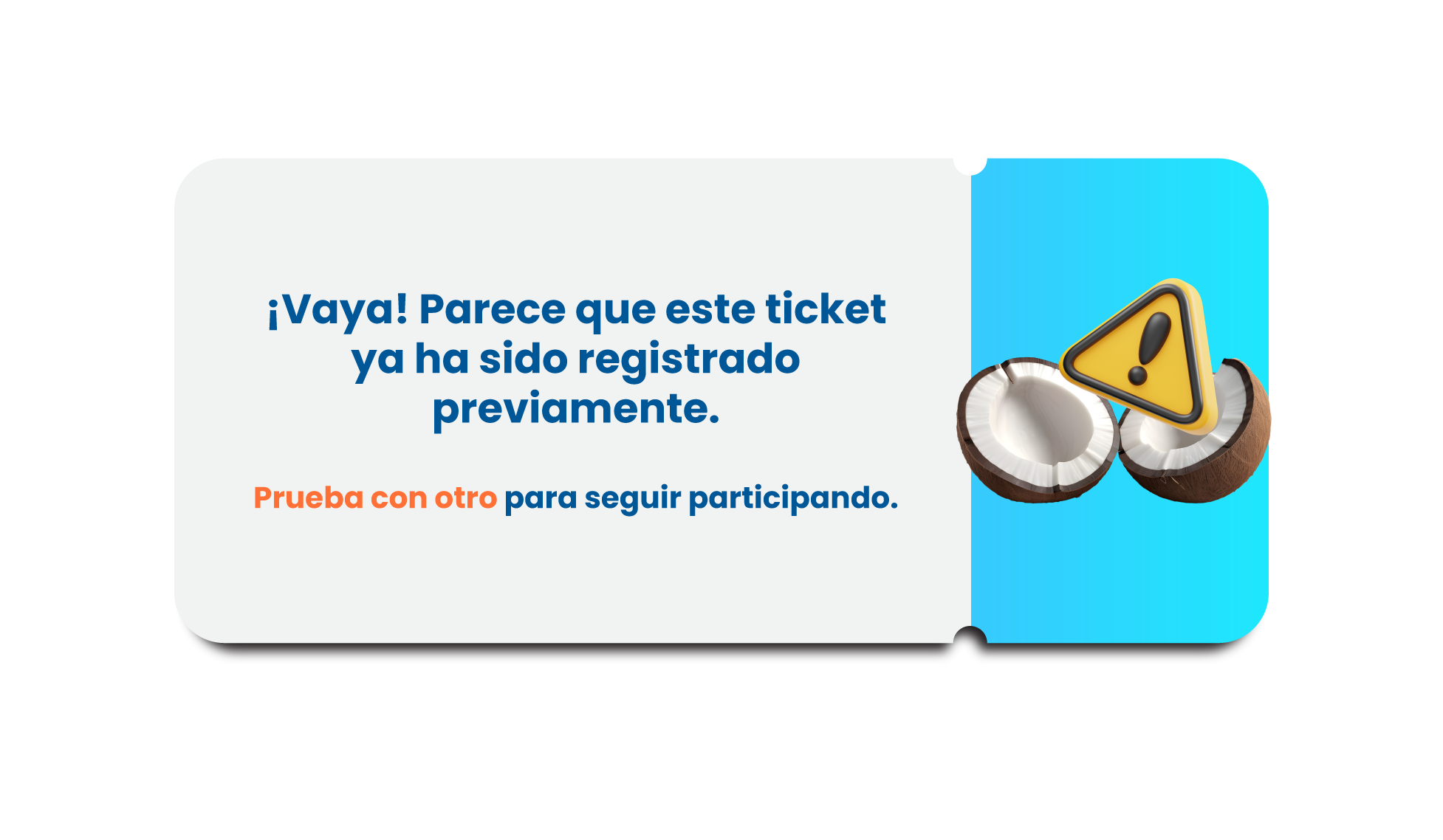¡Vaya! Parece que este ticket ya ah sido registrado