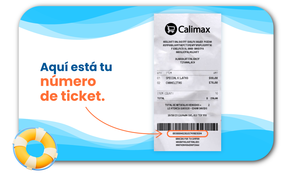 Numero de ticket Calimax