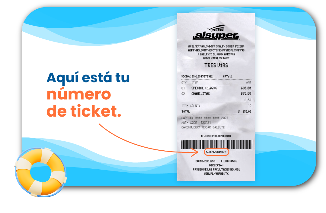 Numero de ticket alsuper