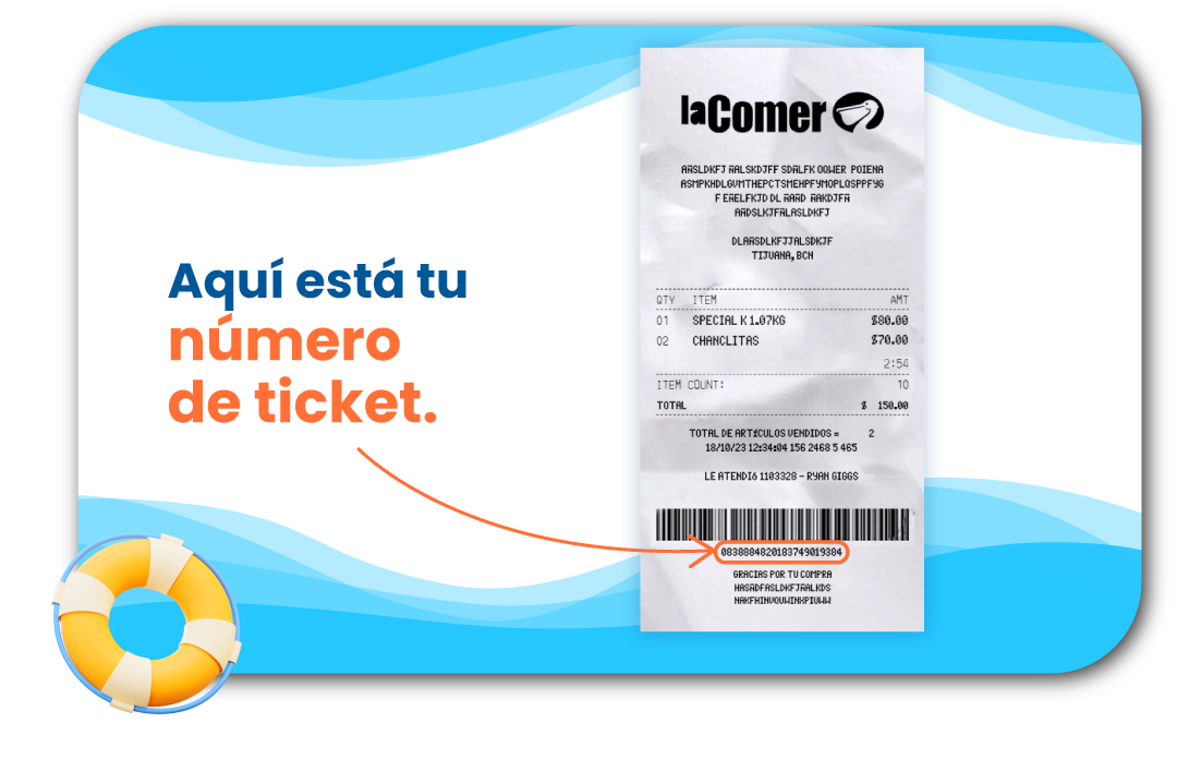 Numero de ticket laComer